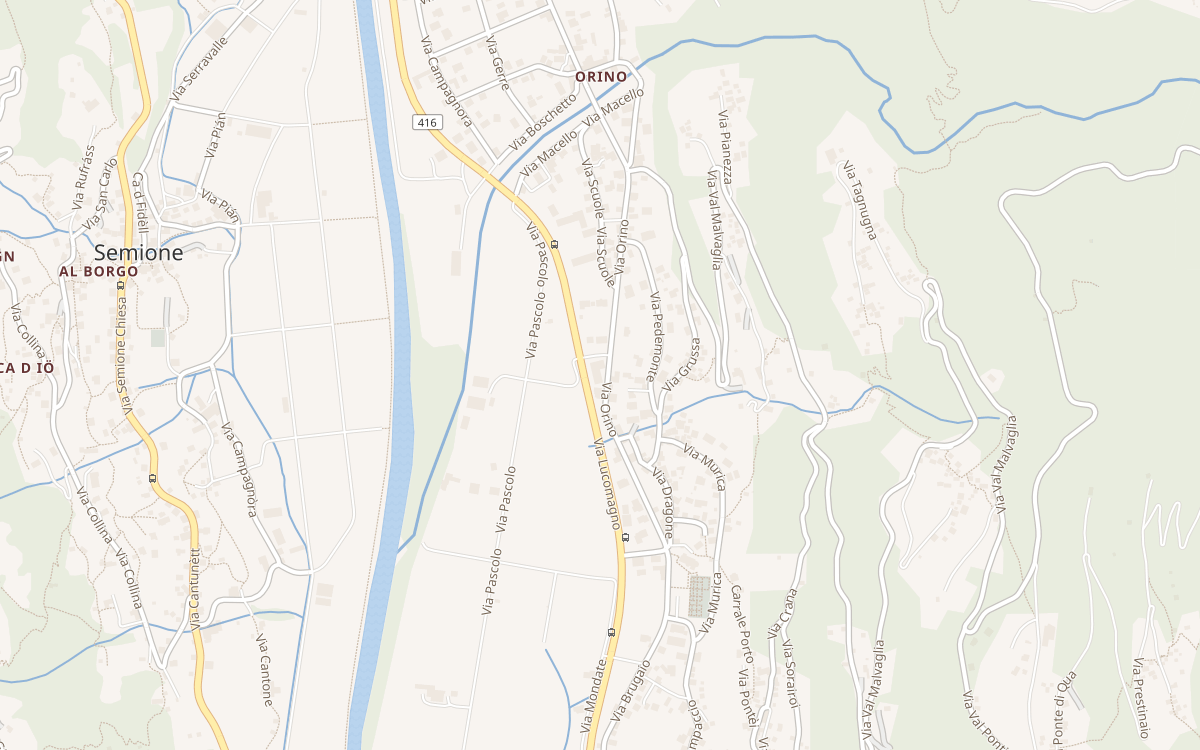 Mappa di Via Orino a Malvaglia con il Garage DomaCar al centro
