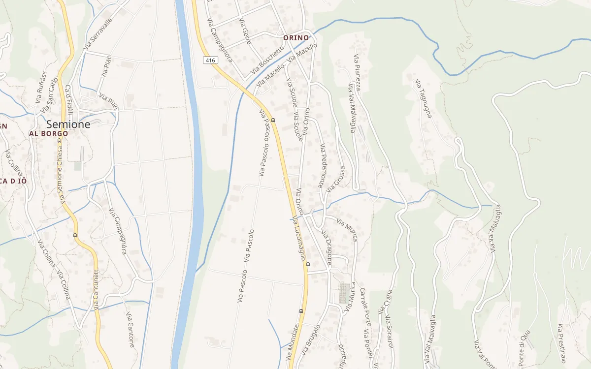 Mappa di Via Orino a Malvaglia con il Garage DomaCar al centro